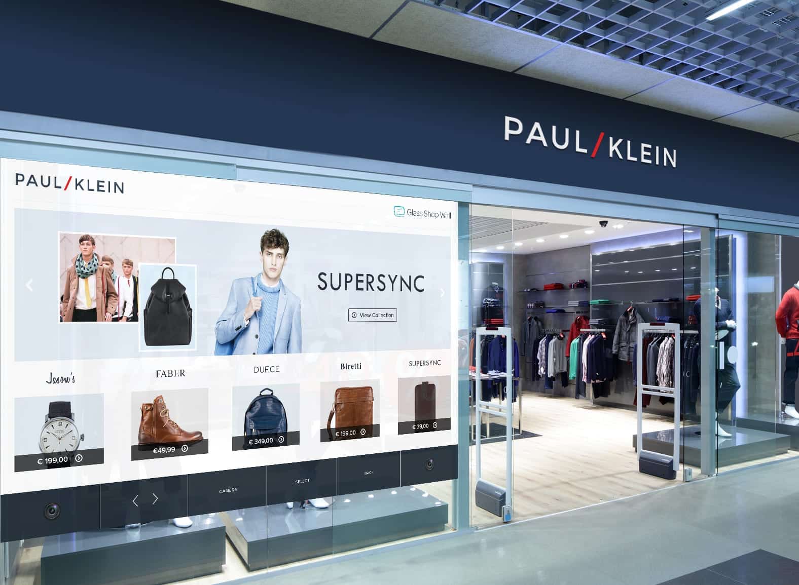 bright and fashionable window of modern european store