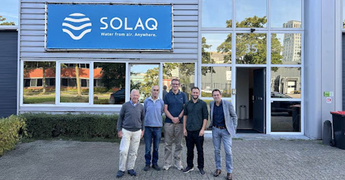 Amsterdam-based Solaq raises €1.4M to tackle water scarcity by extracting it from the air