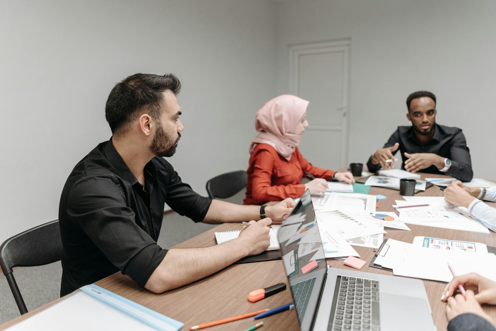 calm person meeting