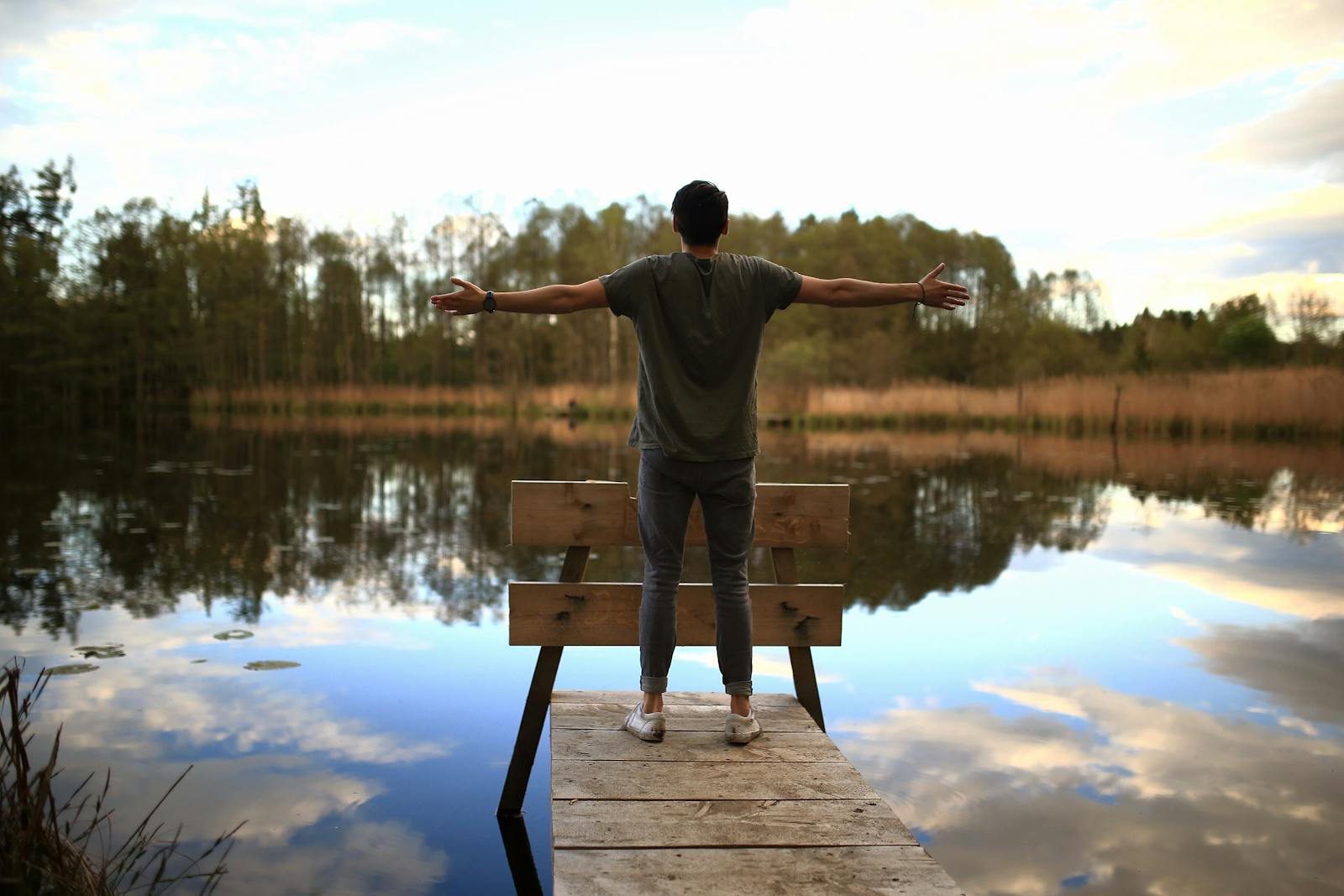 calm person reflecting