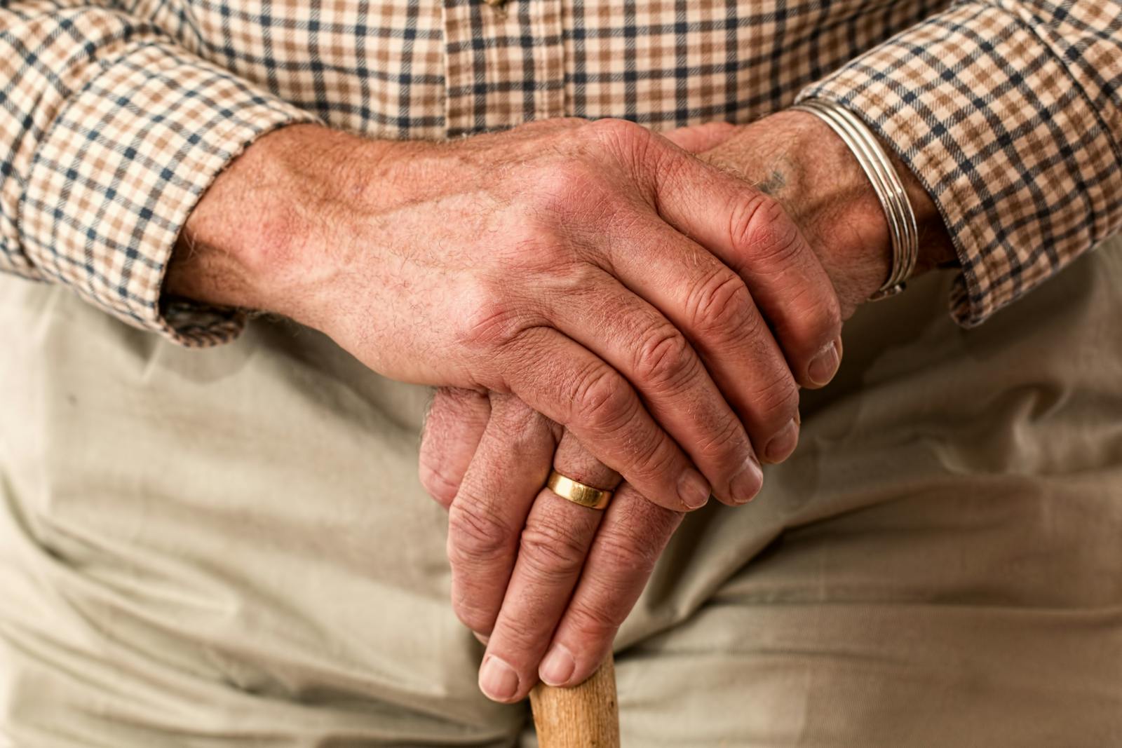 elderly person peaceful