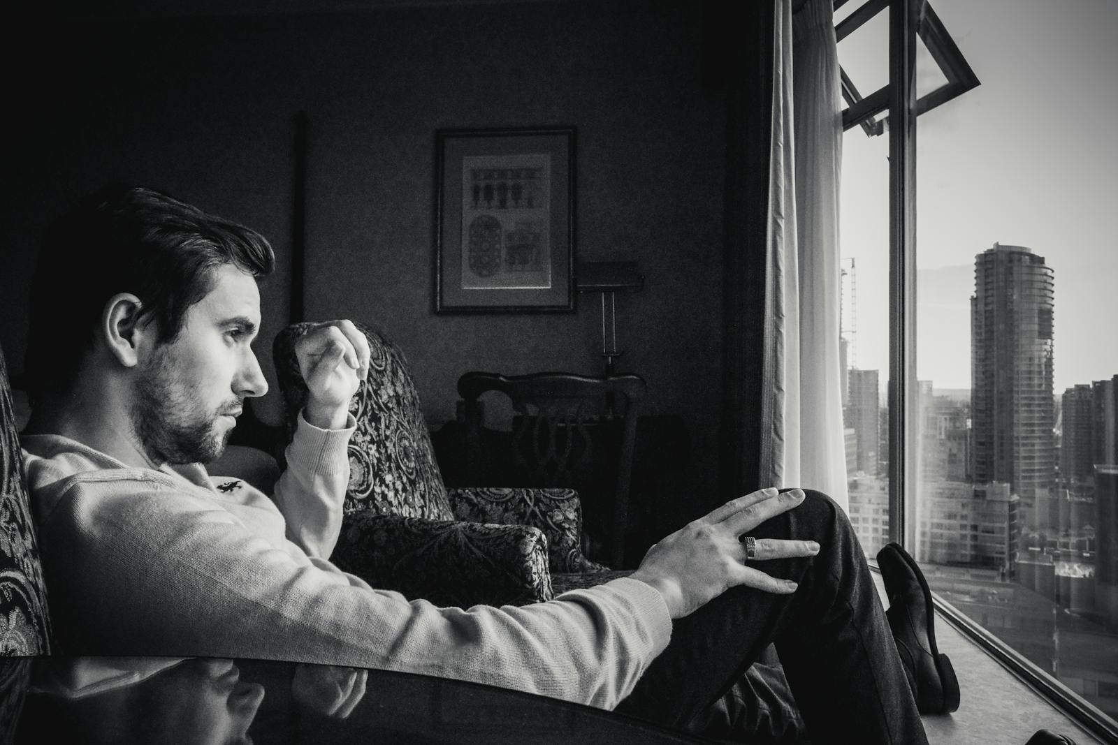 person alone reflection