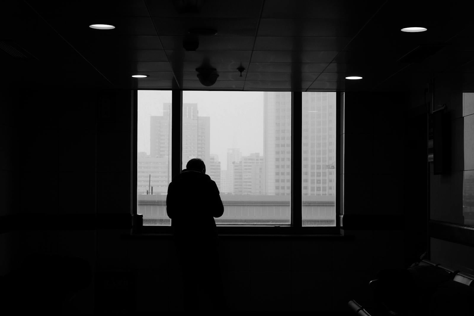 person deep thought reflection