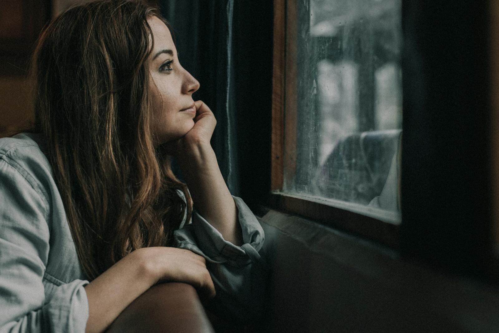 person alone window