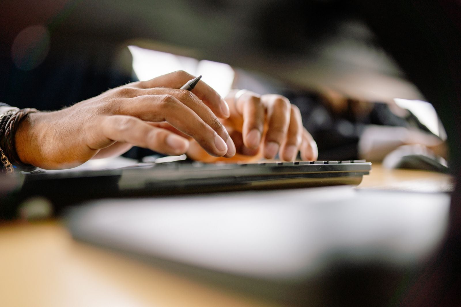 hands on keyboard