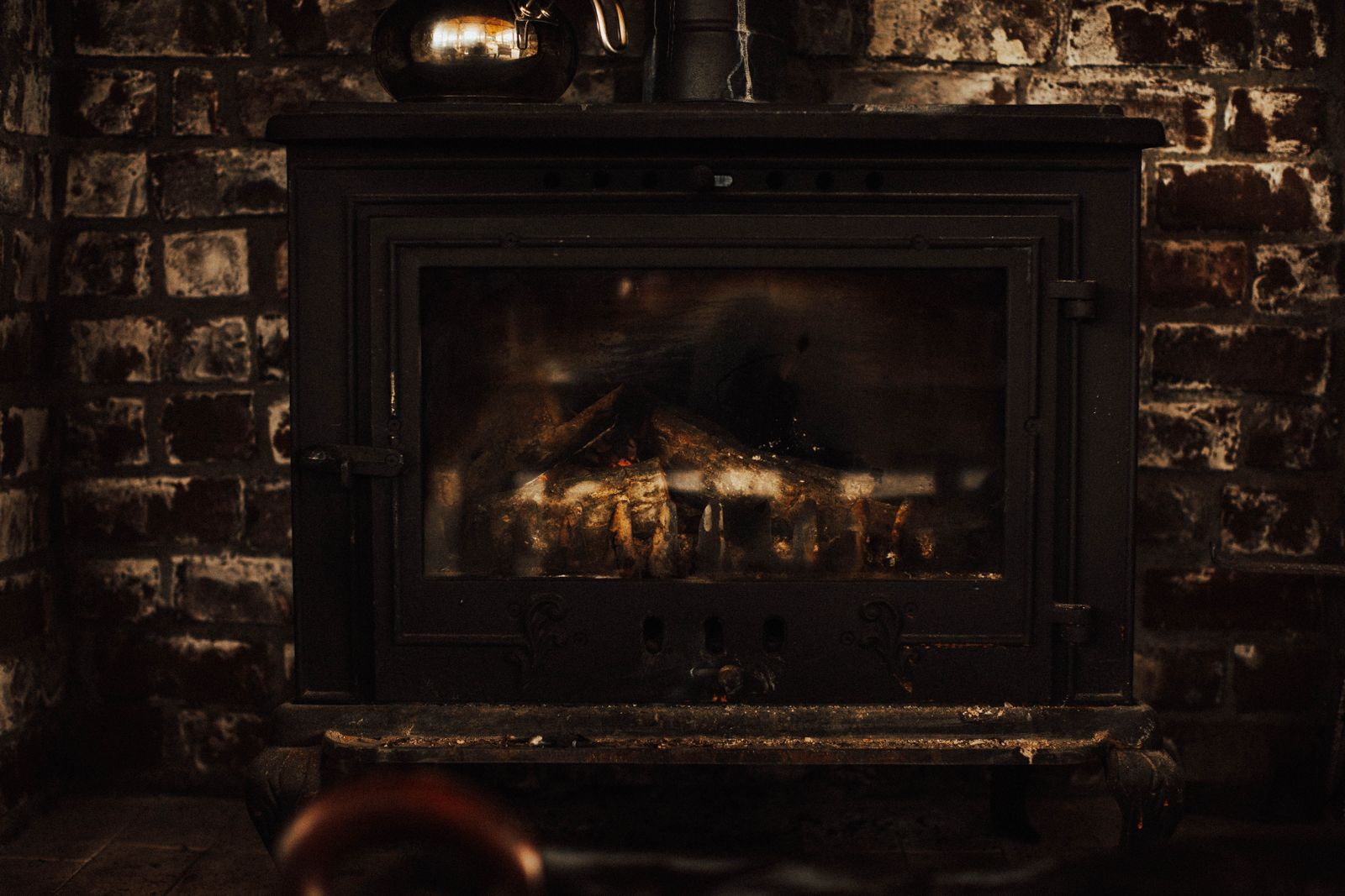 winter living room television