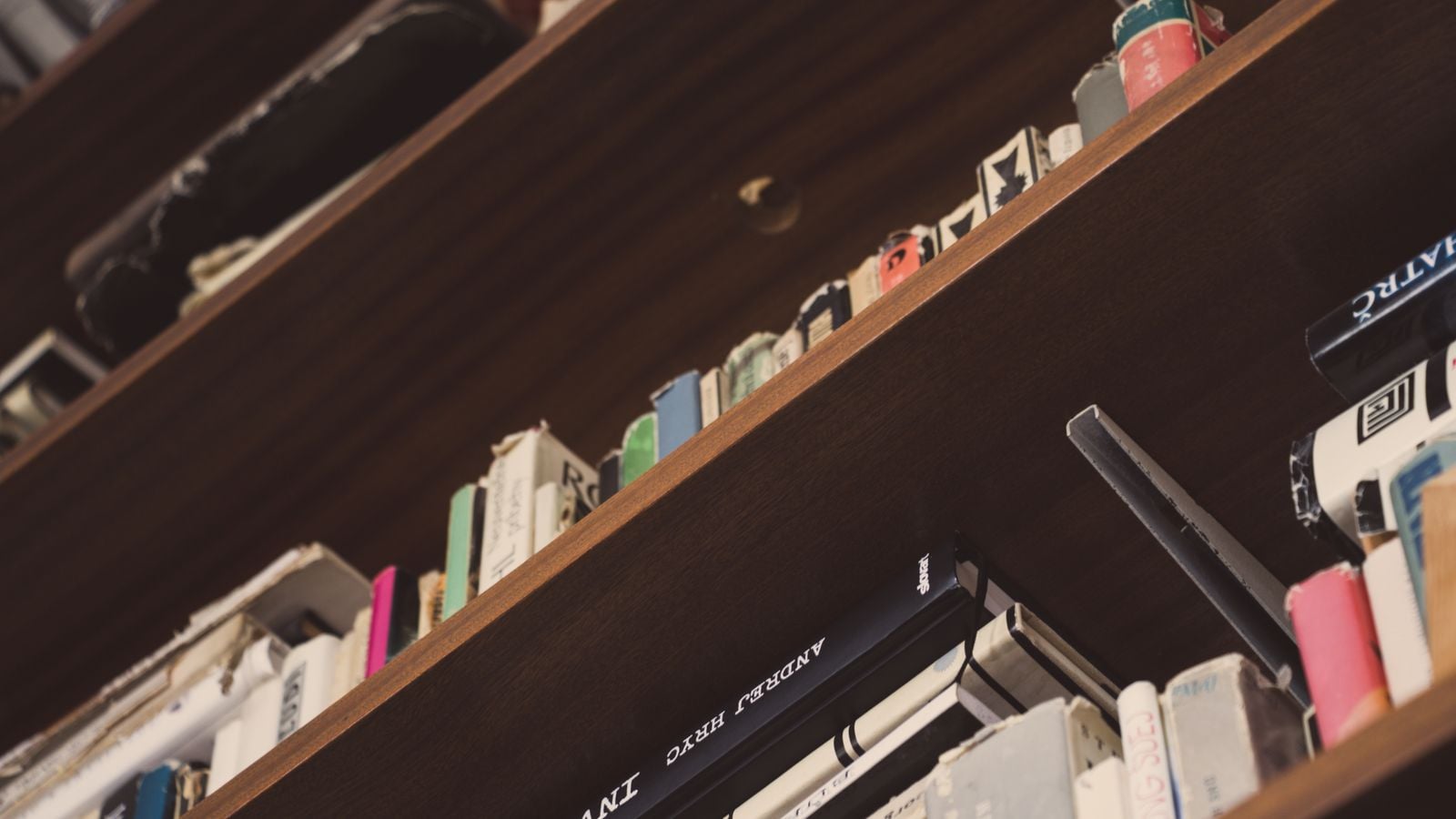 worn paperback novel shelf