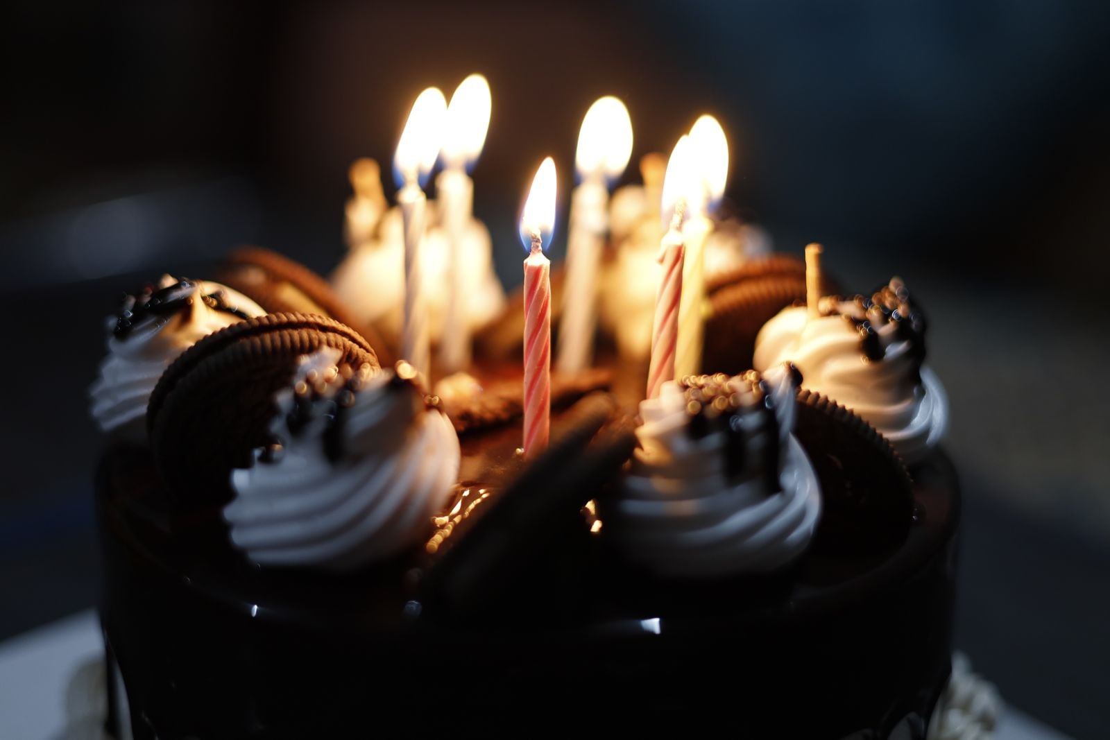 unlit birthday candles