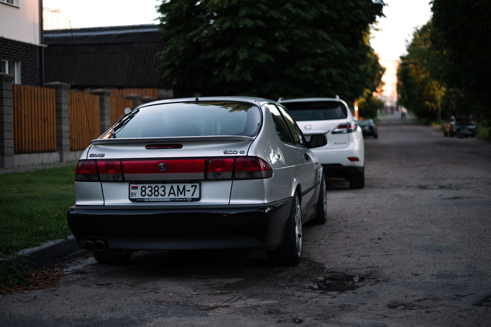 parked car dusk suburb